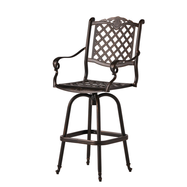 Gdf Studio Pomelo 30-Inch Outdoor Cast Aluminum Bar Stools (Set Of 2)