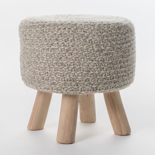 gdf studio Ponelli Handcrafted Boho Wool Ottoman Stool