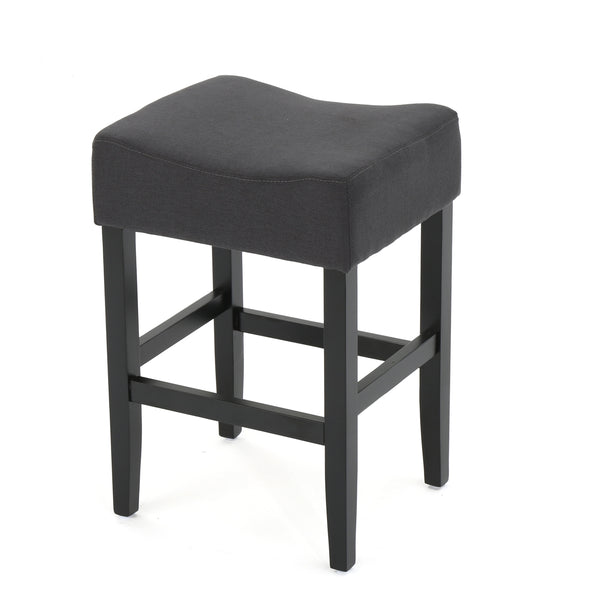 Gdf Studio Portofino 26-Inch Backless Dark Charcoal Fabric Counter Stools (Set Of 2)