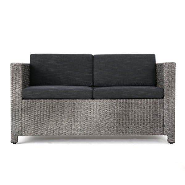 Gdf Studio Portofino Outdoor 10 Piece Wicker Patio Set With Water Resistant Cushions
