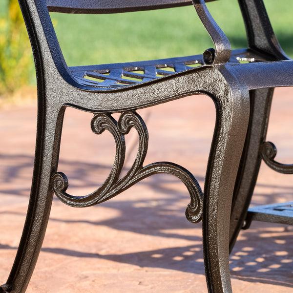 Gdf Studio Prague Outdoor Cast Aluminum 2-Seater Set