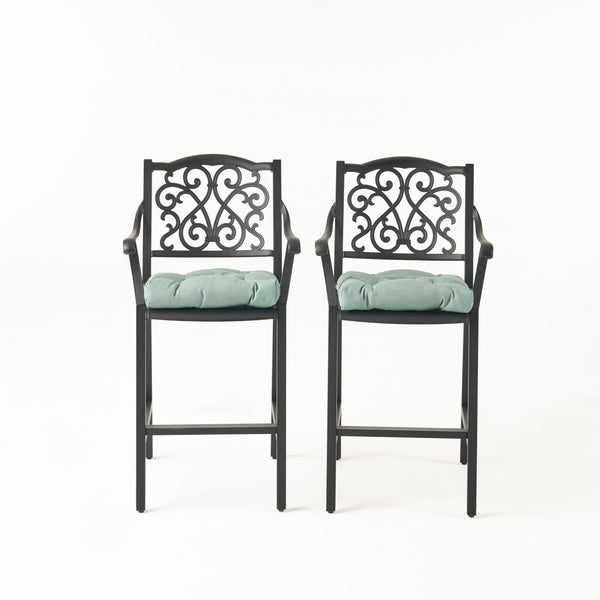 gdf studio Prescott Outdoor Barstool with Cushion (Set of 2)