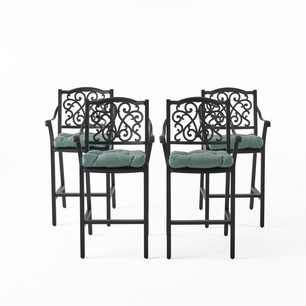gdf studio Prescott Outdoor Barstool with Cushion (Set of 4)