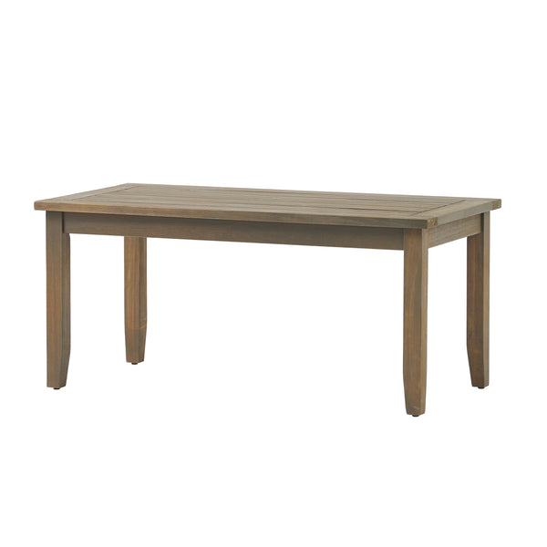 Gdf Studio Preston Outdoor Acacia Wood Loveseat And Coffee Table