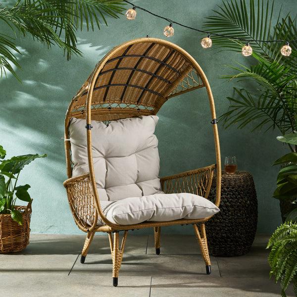 gdf studio Primo Outdoor Wicker Freestanding Basket Chair