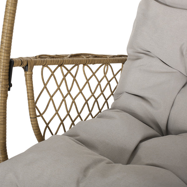 Gdf Studio Primo Outdoor Wicker Hanging Basket Egg Chair With Stand