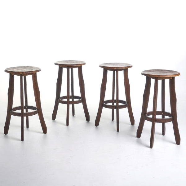 Gdf Studio Primrose 30-Inch Outdoor Dark Brown Finished Acacia Wood Barstools