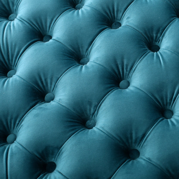 Gdf Studio Provence Tufted New Velvet Fabric Ottoman Pouf