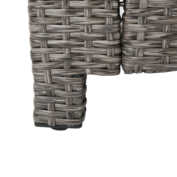 Gdf Studio Pueblo 4 Piece Wicker Chat Set W/ Water Resistant Cushions & Cover