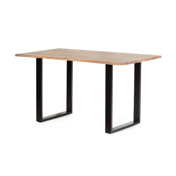 gdf studio Pullen Modern Industrial Acacia Wood and Iron Dining Table Natural and Black