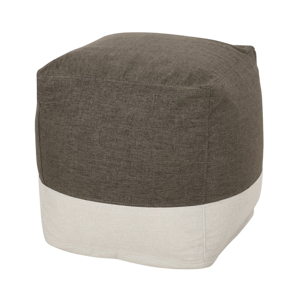 Gdf Studio Punjab Tattnall Contemporary Two Tone Fabric Cube Pouf