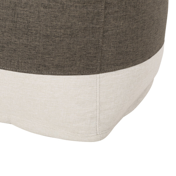 Gdf Studio Punjab Tattnall Contemporary Two Tone Fabric Cube Pouf
