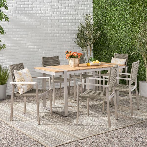 gdf studio Quay Outdoor 7 Piece Aluminum Dining Set