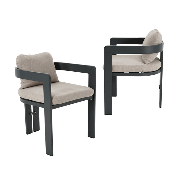 Gdf Studio Quentinn Outdoor Patio Dining Chairs With Cushion Set Of 2