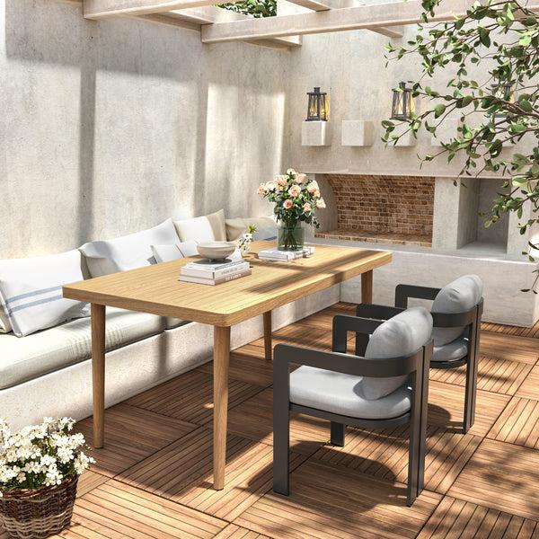 gdf studio Quentinn Outdoor Patio Dining Chairs with Cushion Set of 2