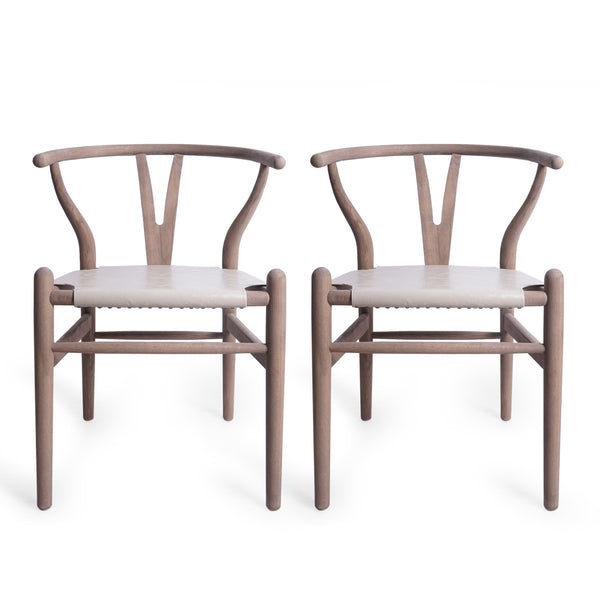 Gdf Studio Quince Mid Century Boho Ash Wood Dining Chairs Set Of 2