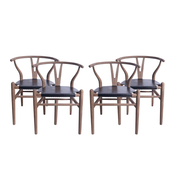Gdf Studio Quince Mid Century Boho Ash Wood Dining Chairs Set Of 4