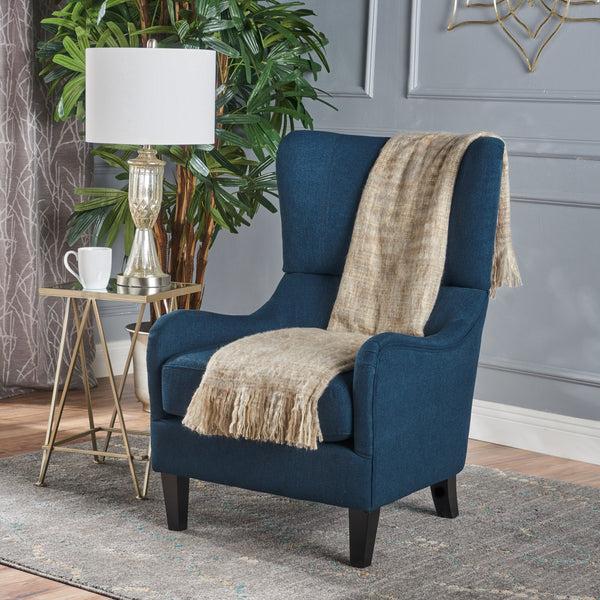 Gdf Studio Quinn Fabric High Back Wingback Armchair