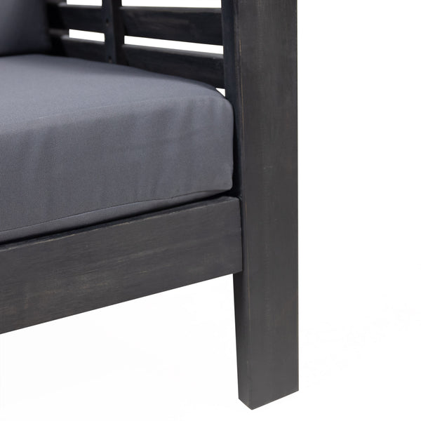 Gdf Studio Rabun Outdoor Acacia Wood Club Chairs With Cushions Set Of 2