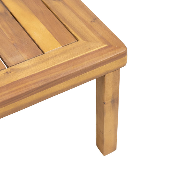 Gdf Studio Rabun Outdoor Acacia Wood Loveseat And Coffee Table Set With Cushions