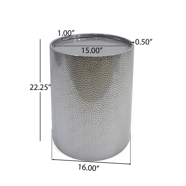 Gdf Studio Rache Modern Round Accent Table With Hammered Iron