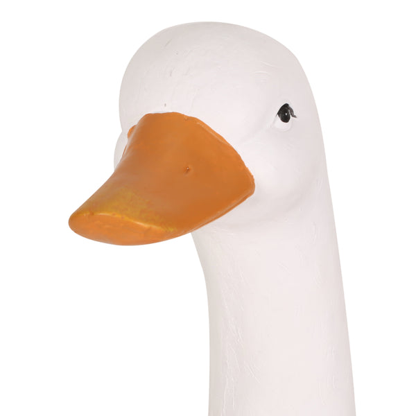 Gdf Studio Rafter Outdoor Goose Garden Statue White And Orange