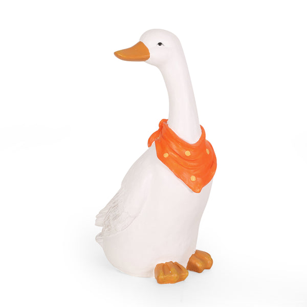 gdf studio Rafter Outdoor Goose Garden Statue White and Orange
