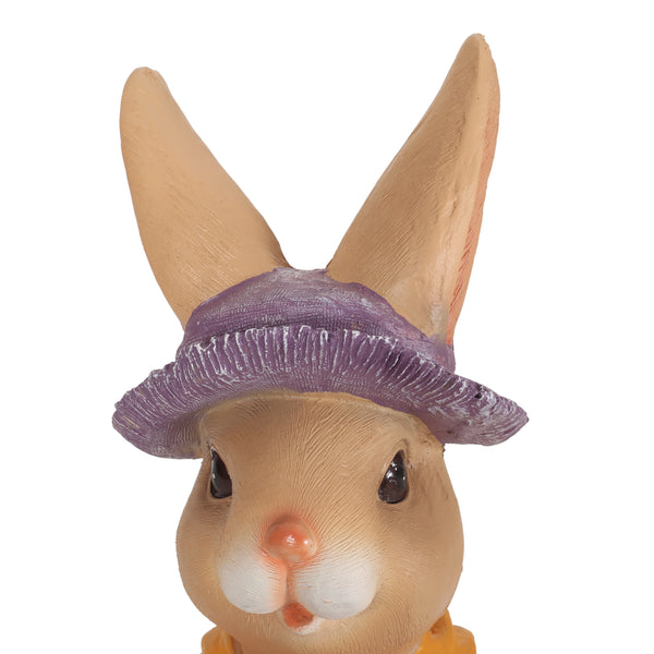 Gdf Studio Raglan Rafter Outdoor Rabbit Garden Statue Brown And Orange