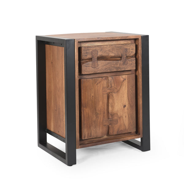 Gdf Studio Raiya Handcrafted Boho Acacia Wood Cabinet