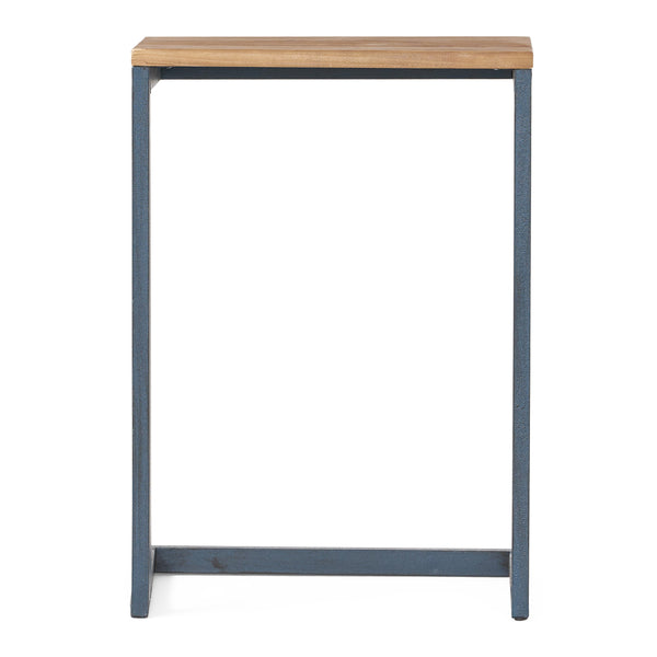 Gdf Studio Ramona Modern Industrial Firwood C-Shaped Accent Side Table With Iron Frame