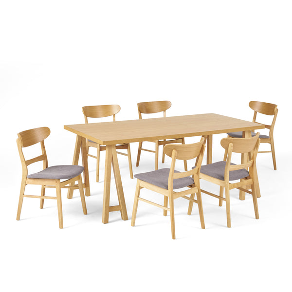 Gdf Studio Randal Mid-Century Modern 7 Piece Dining Set