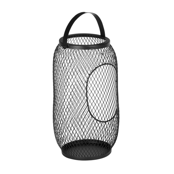gdf studio Randlett Handmade Iron Lantern Tea Light Candle Holder Black