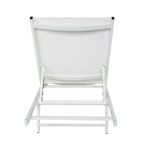 Gdf Studio Randy Outdoor Aluminum And Mesh Chaise Lounge (Set Of 4) White
