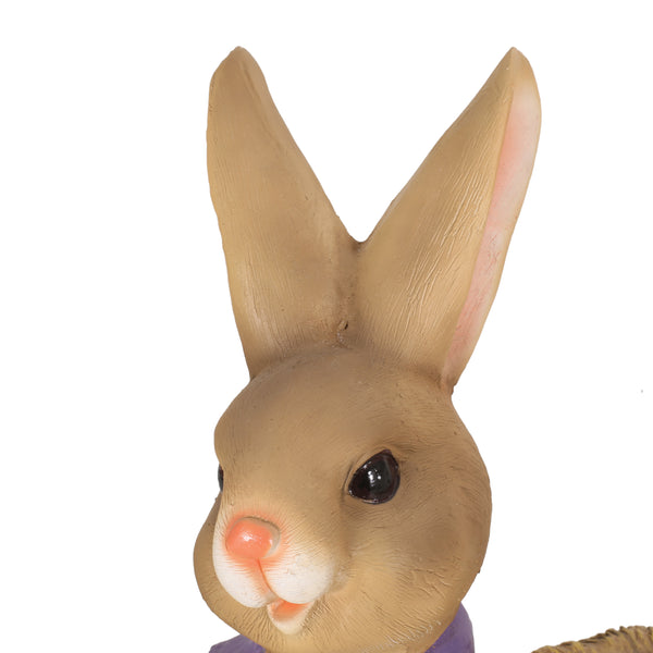 Gdf Studio Randy Outdoor Decorative Rabbit Planter Brown And Blue