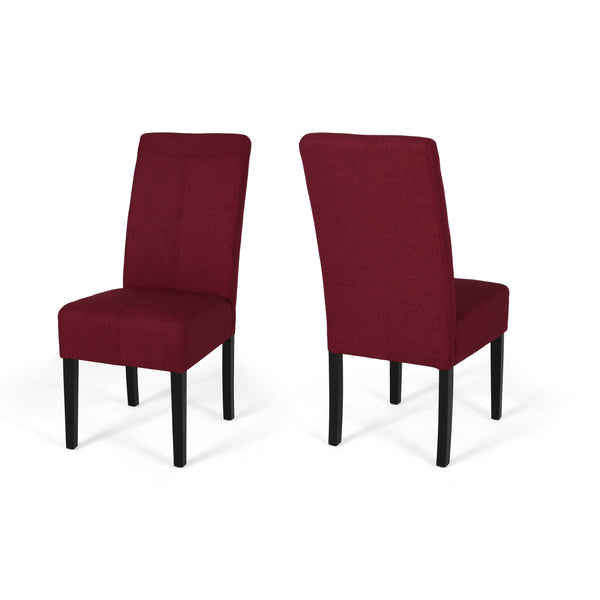 gdf studio Raphael Wooden Dining Chairs (Set of 2) Deep Red and Dark Brown Finish