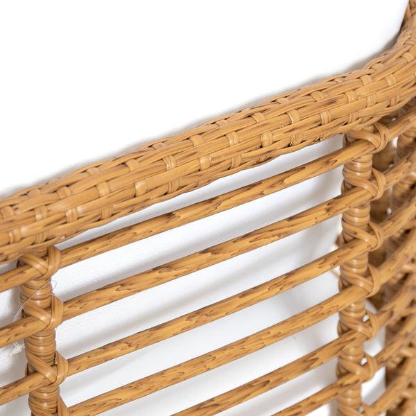 Gdf Studio Rauser Outdoor Wicker Club Chair With Water Resistant Cushion Set Of 2 Light Brown And White