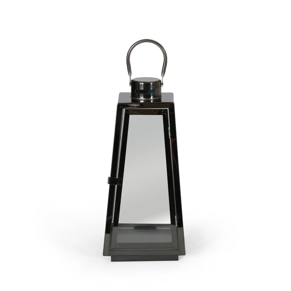 Gdf Studio Rebecca 15" Modern Outdoor Stainless Steel Lantern