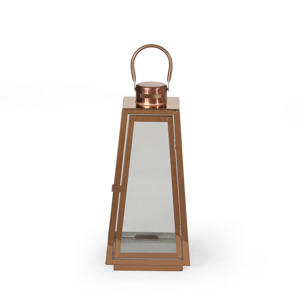 gdf studio Rebecca 15" Modern Outdoor Stainless Steel Lantern