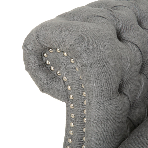 Gdf Studio Rebecca 5 Seater Tufted Fabric Chesterfield Sectional