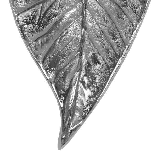 Gdf Studio Redden Handcrafted Aluminum Leaf Wall Decor Raw Nickel