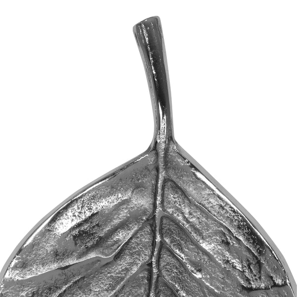 Gdf Studio Redden Handcrafted Aluminum Leaf Wall Decor Raw Nickel