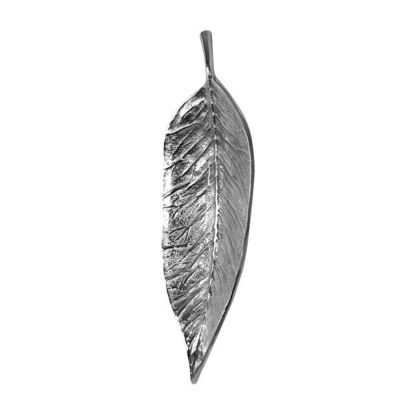 gdf studio Redden Handcrafted Aluminum Leaf Wall Decor Raw Nickel