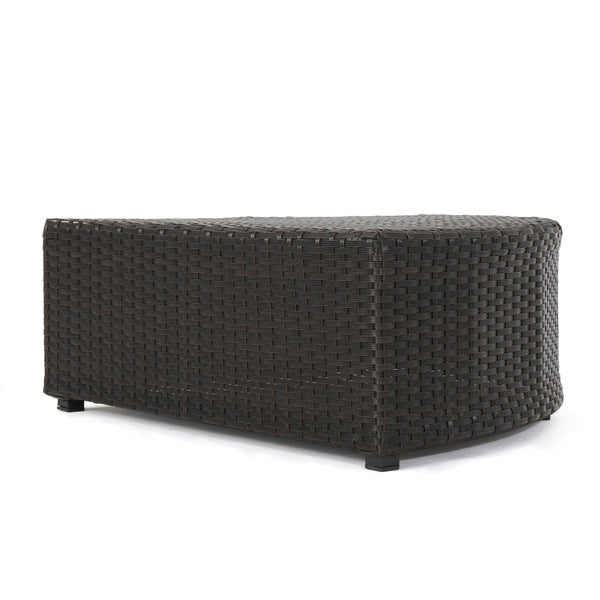 Gdf Studio Reddington 6pc Outdoor Brown Wicker Sectional Seating Set