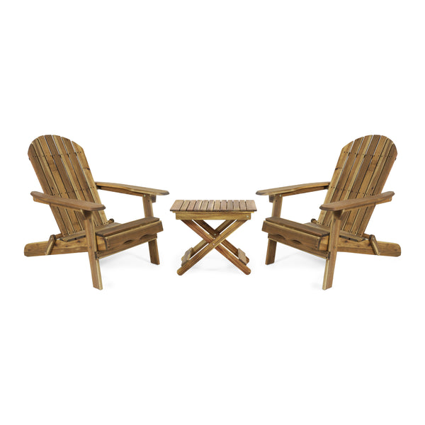 Gdf Studio Reed Outdoor 2 Seater Acacia Wood Chat Set