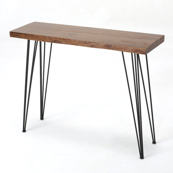 gdf studio Regent Natural Finish Firwood Faux Live Edge Console Table