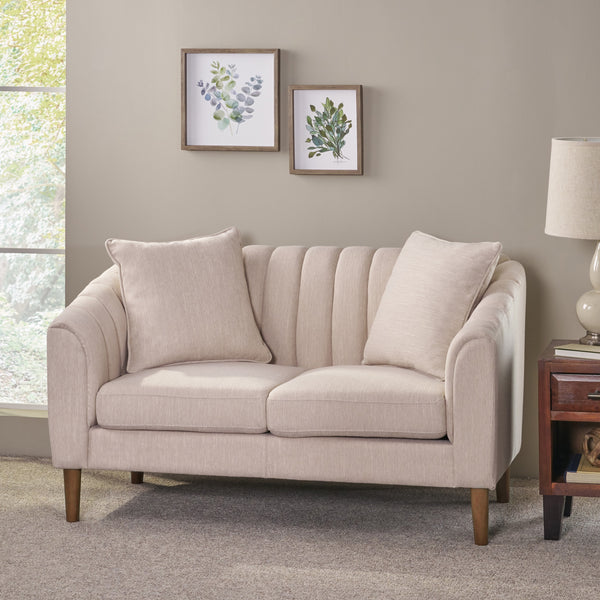 gdf studio Reham Contemporary Channel Stitched Fabric Loveseat