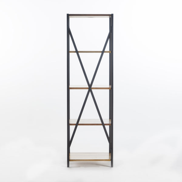 gdf studio Relee 4 Shelf Wood & Metal Etagere Bookcase