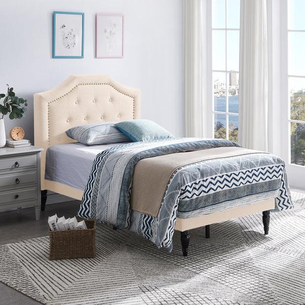 gdf studio Renee Contemporary Upholstered Twin Bed Platform