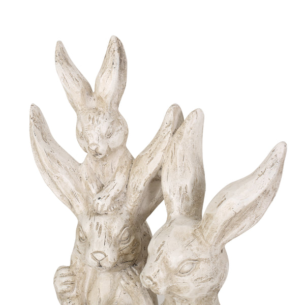 Gdf Studio Reser Outdoor Rabbit Family Garden Statue White