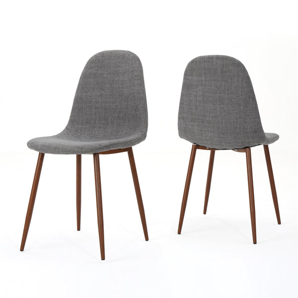 gdf studio Resta Mid Century Fabric Dining Chairs with Wood Finished Metal Legs (Set of 2)